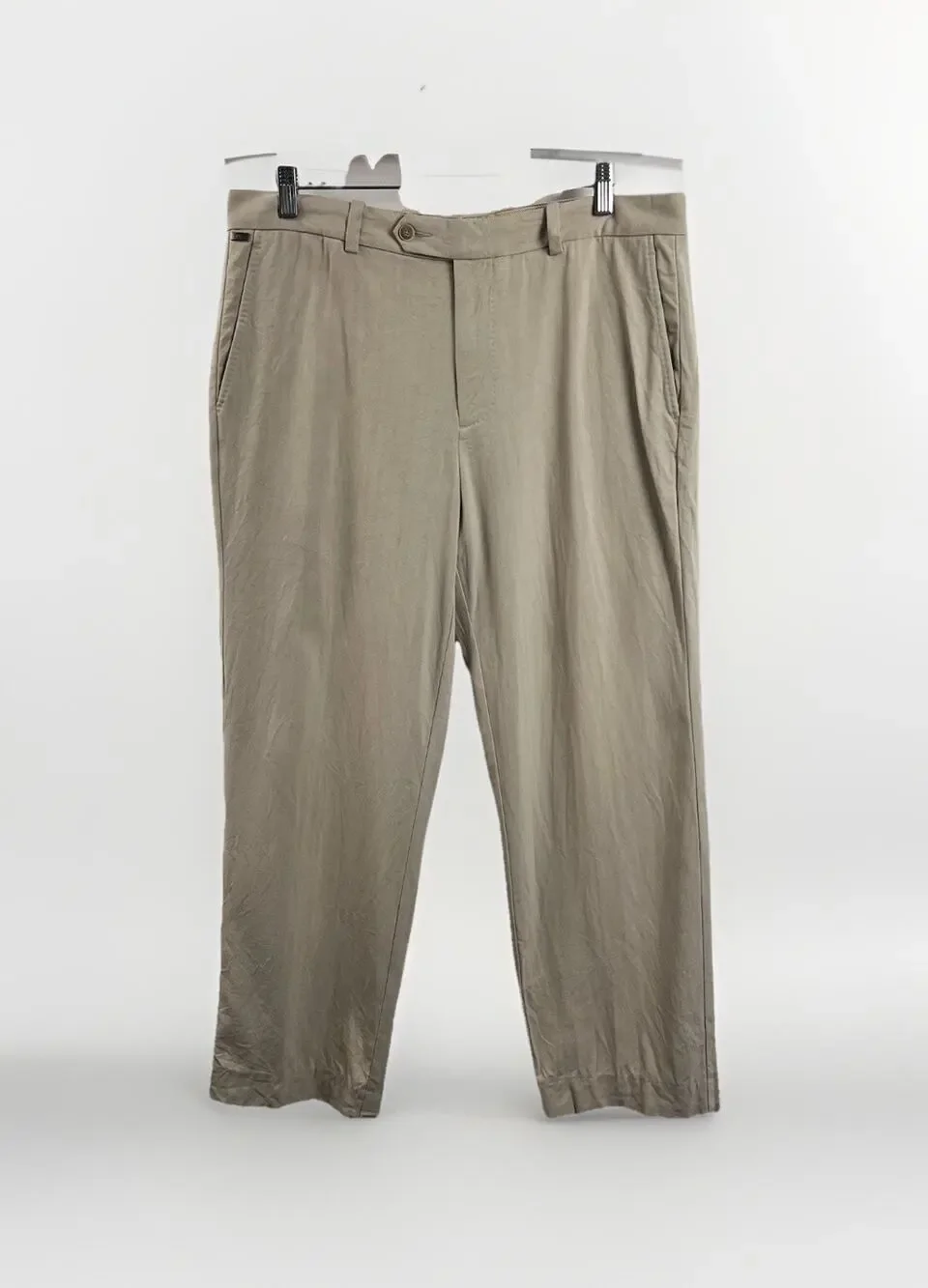Tommy Bahama Pant Flat Front 90% Silk Blend Khaki Pants Men's Actual 36x28